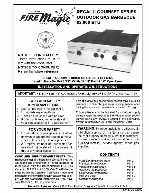 Fire Magic Gas Grill REGAL II 82-page_pdf